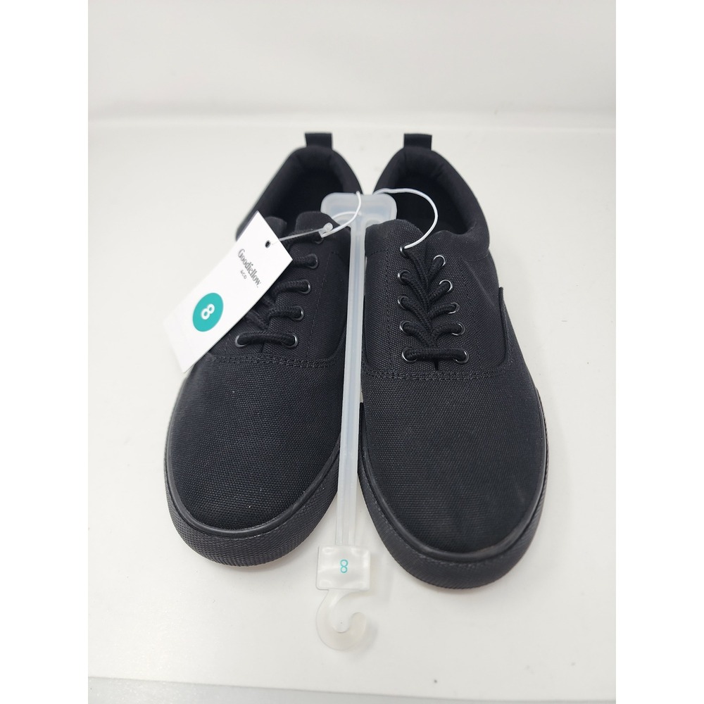 Goodfellow & Co Mens Low Top Lace Up Sneakers Black Canvas Casual Size 8